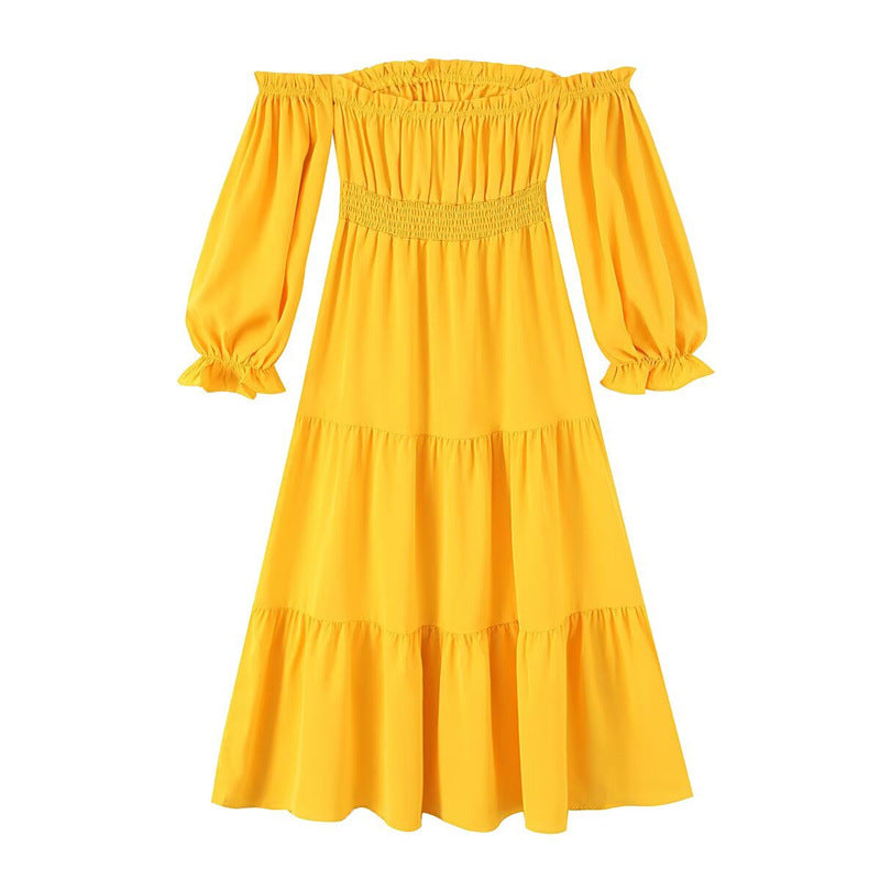 Elegant One-Shoulder Long Sleeve Maxi Dress  Style Fashionable and Charming