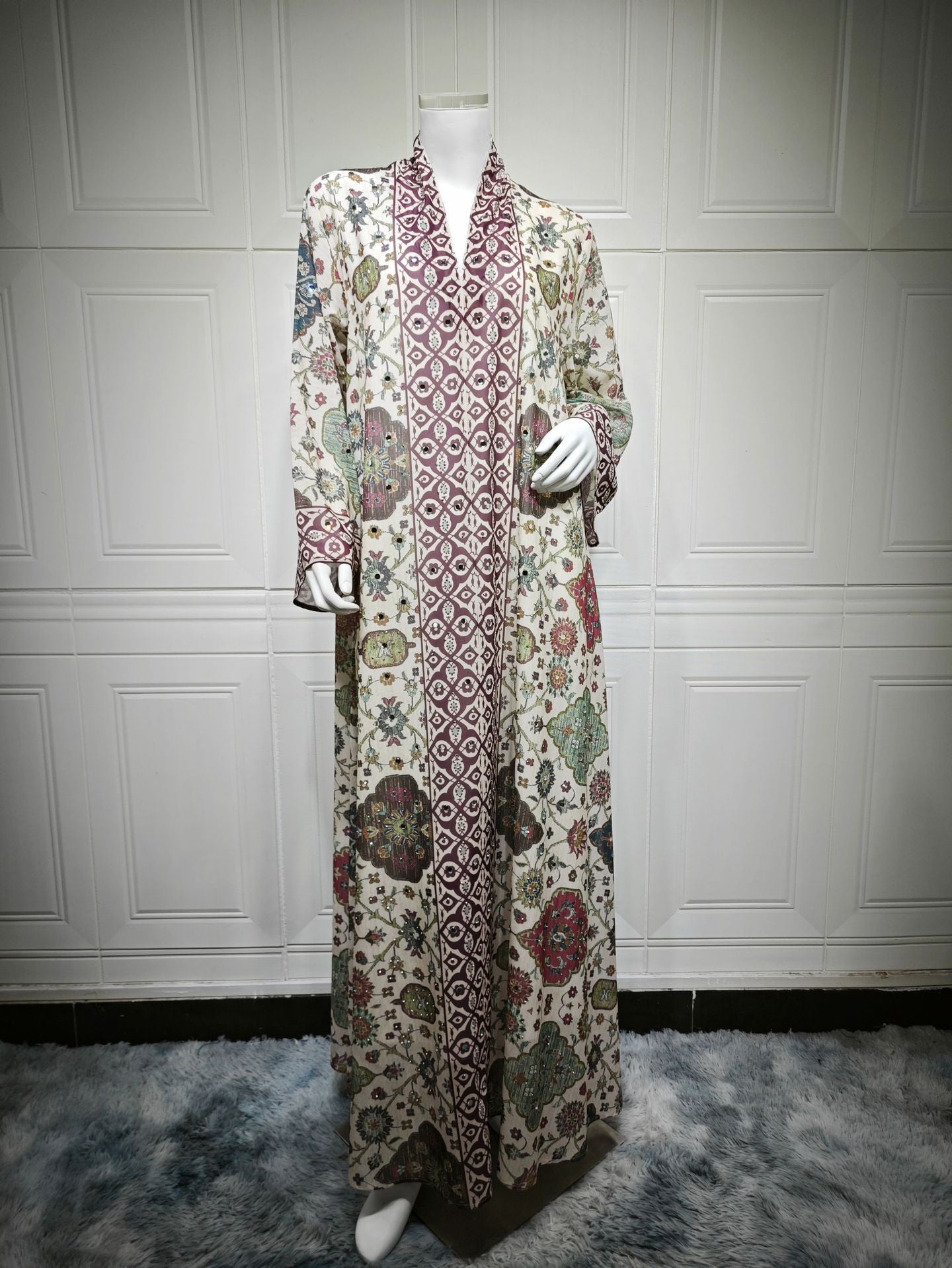 Elegant Printed Chiffon Maxi Dress for Women
