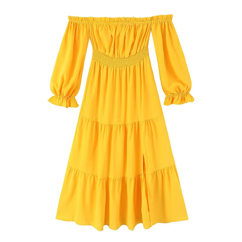 Elegant One-Shoulder Long Sleeve Maxi Dress  Style Fashionable and Charming