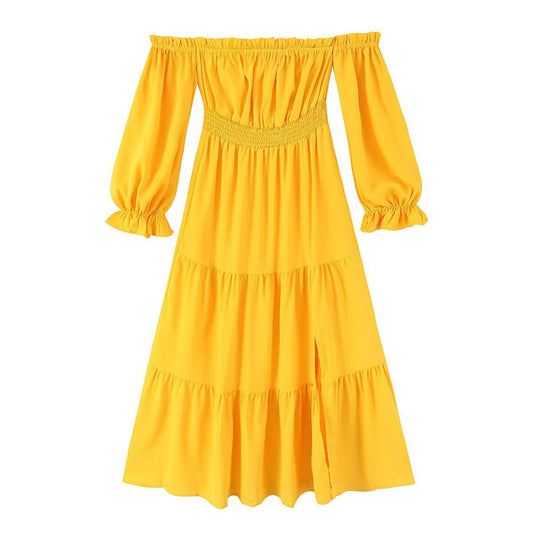 Elegant One-Shoulder Long Sleeve Maxi Dress  Style Fashionable and Charming