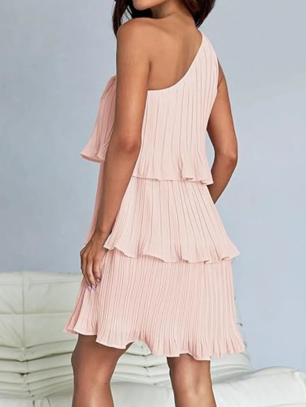 Single Shoulder Mini Dress