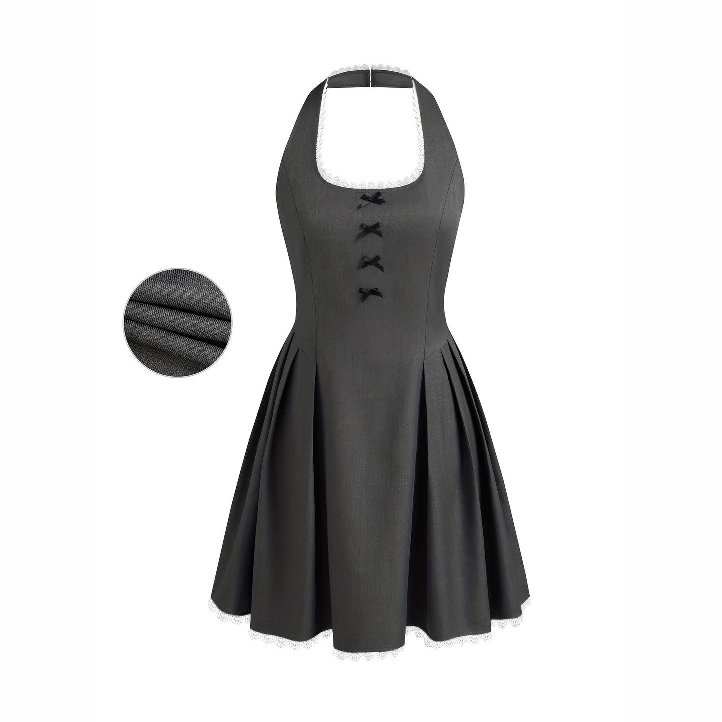 Hanging neck slim mini dress