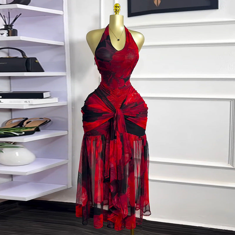 FashionablePrint Backless Sleeveless Bodycon Maxi Dress for Women