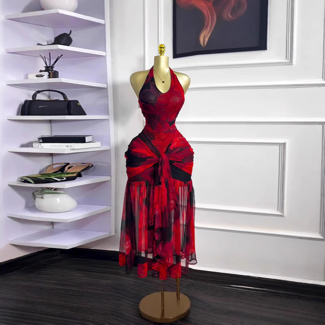 FashionablePrint Backless Sleeveless Bodycon Maxi Dress for Women