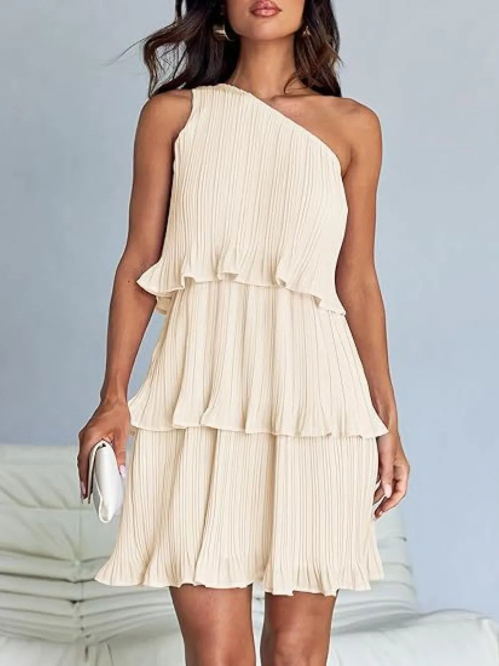 Single Shoulder Mini Dress