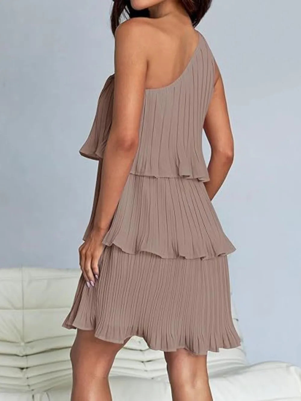 Single Shoulder Mini Dress
