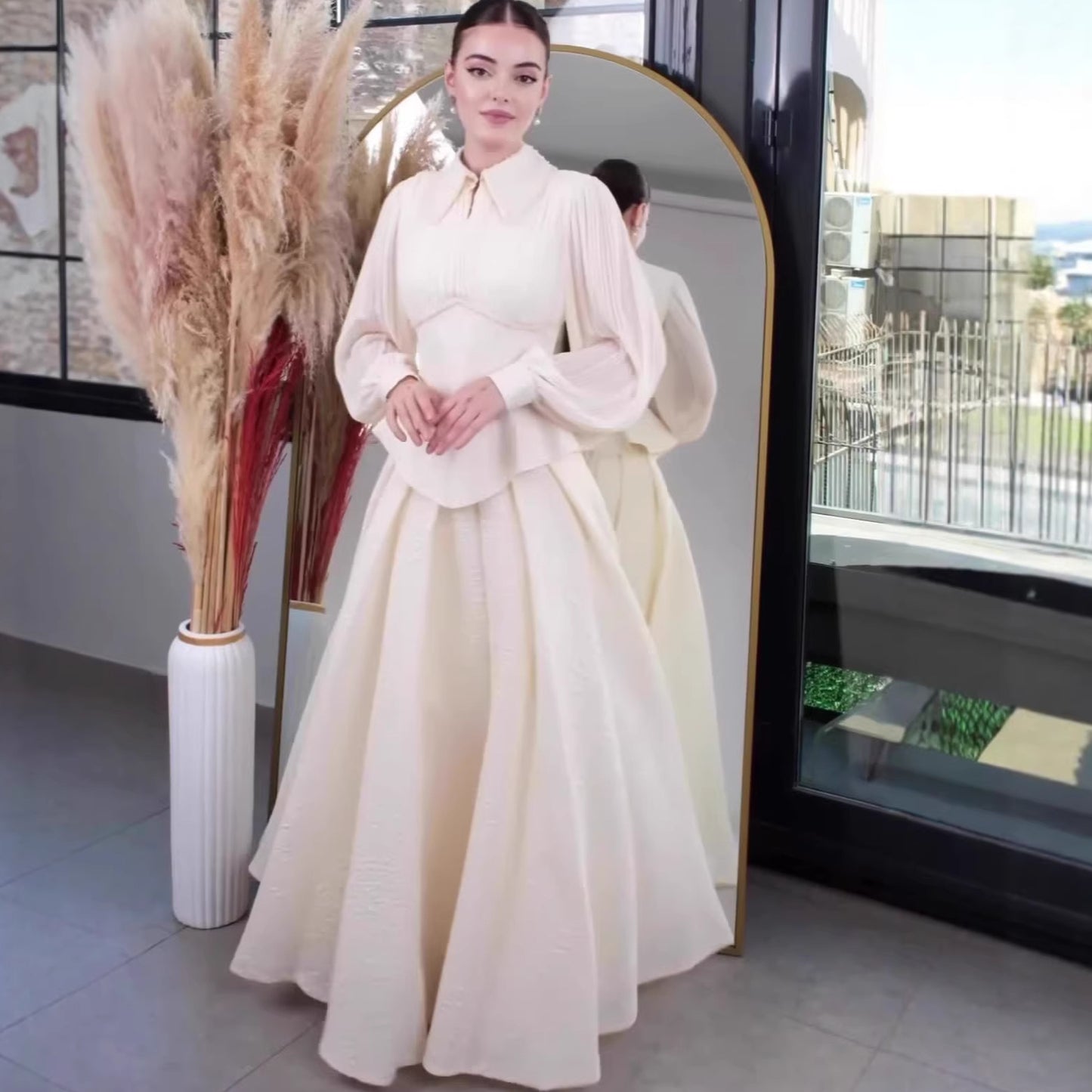 ElegantLong Sleeve Fitted Maxi Dress for Women