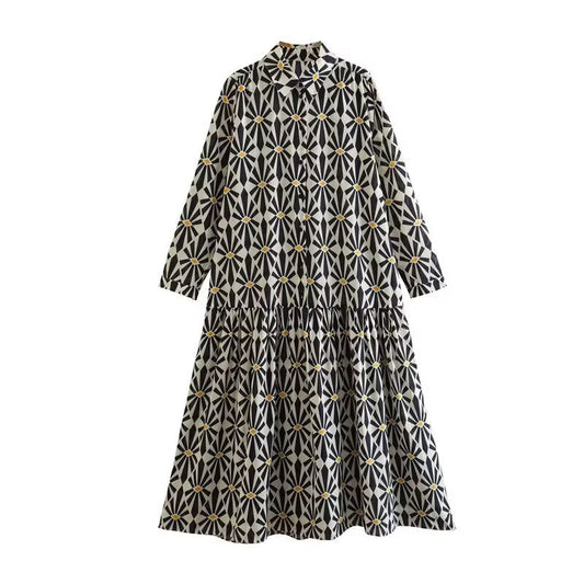 Long Sleeve Collared Maxi Dress for Women
