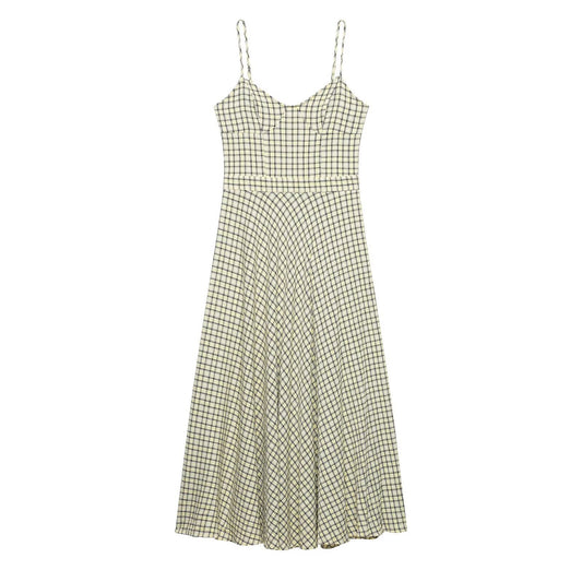 Grid camisole MIDI dress