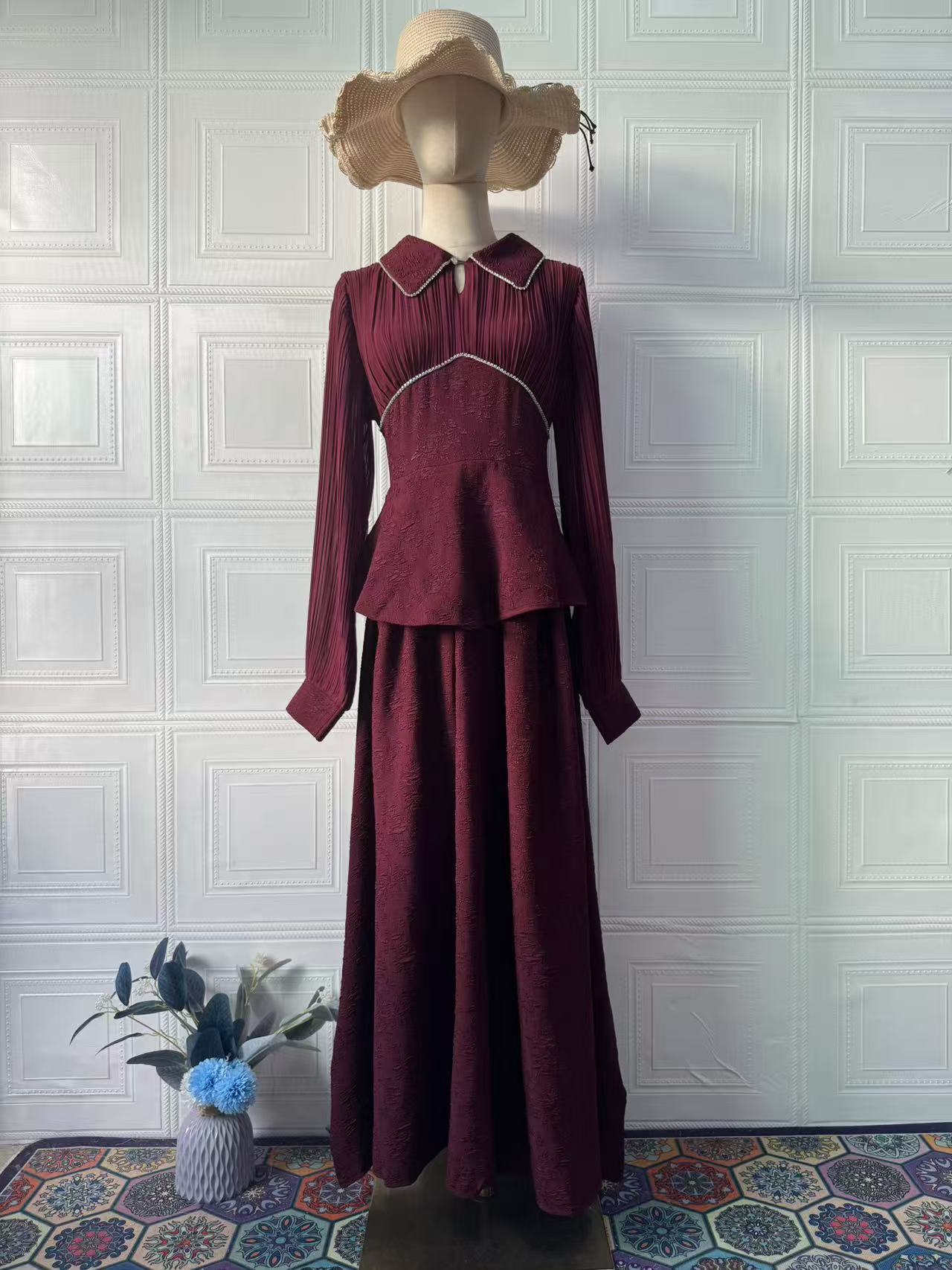 ElegantLong Sleeve Fitted Maxi Dress for Women